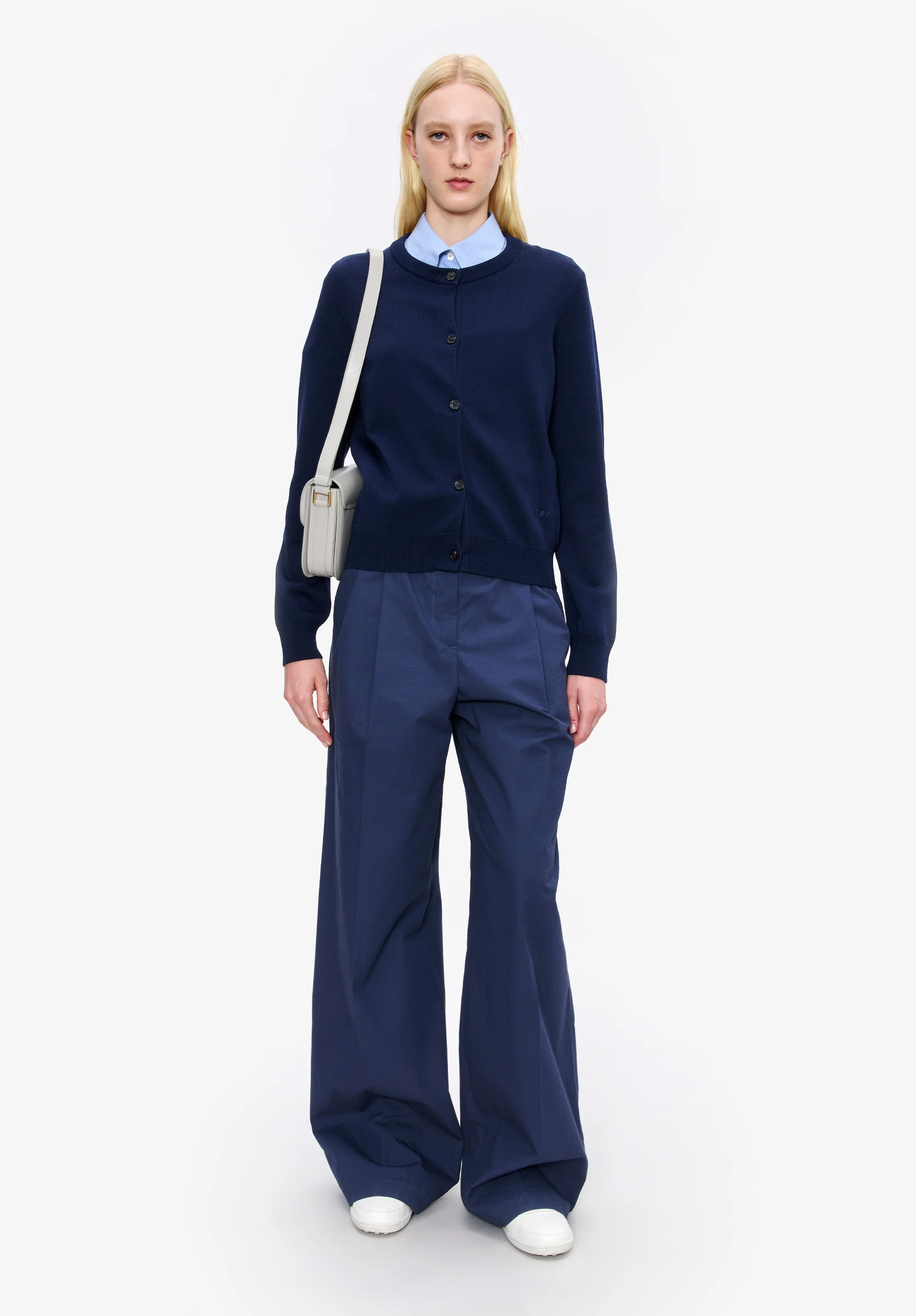 Cardigan bleu marine en coton - Dark navy