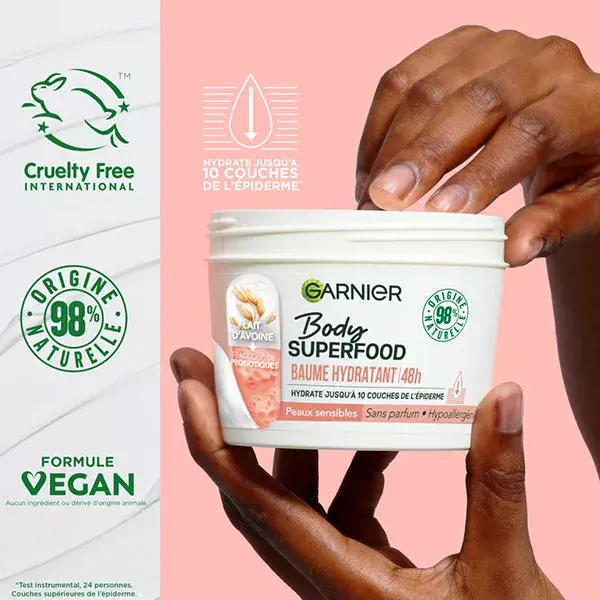 Bálsamo Hidratante Corporal Garnier Superfood com Leite de Aveia e Probióticos 380ml