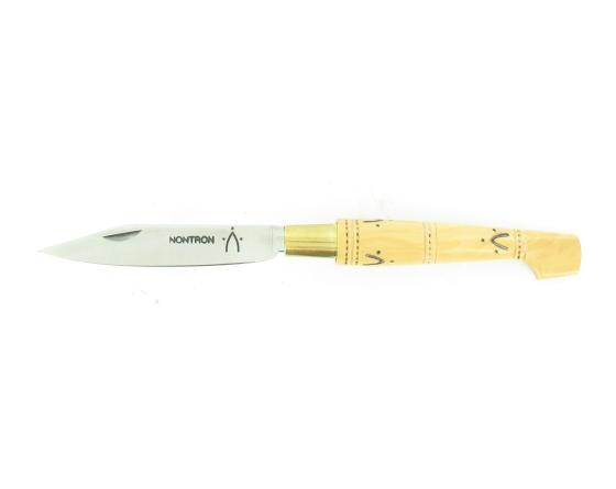 Nontron Virole n° 12 - Sabot - Manche en Buis avec pyrogravure Couteaux de Poche par Nontron