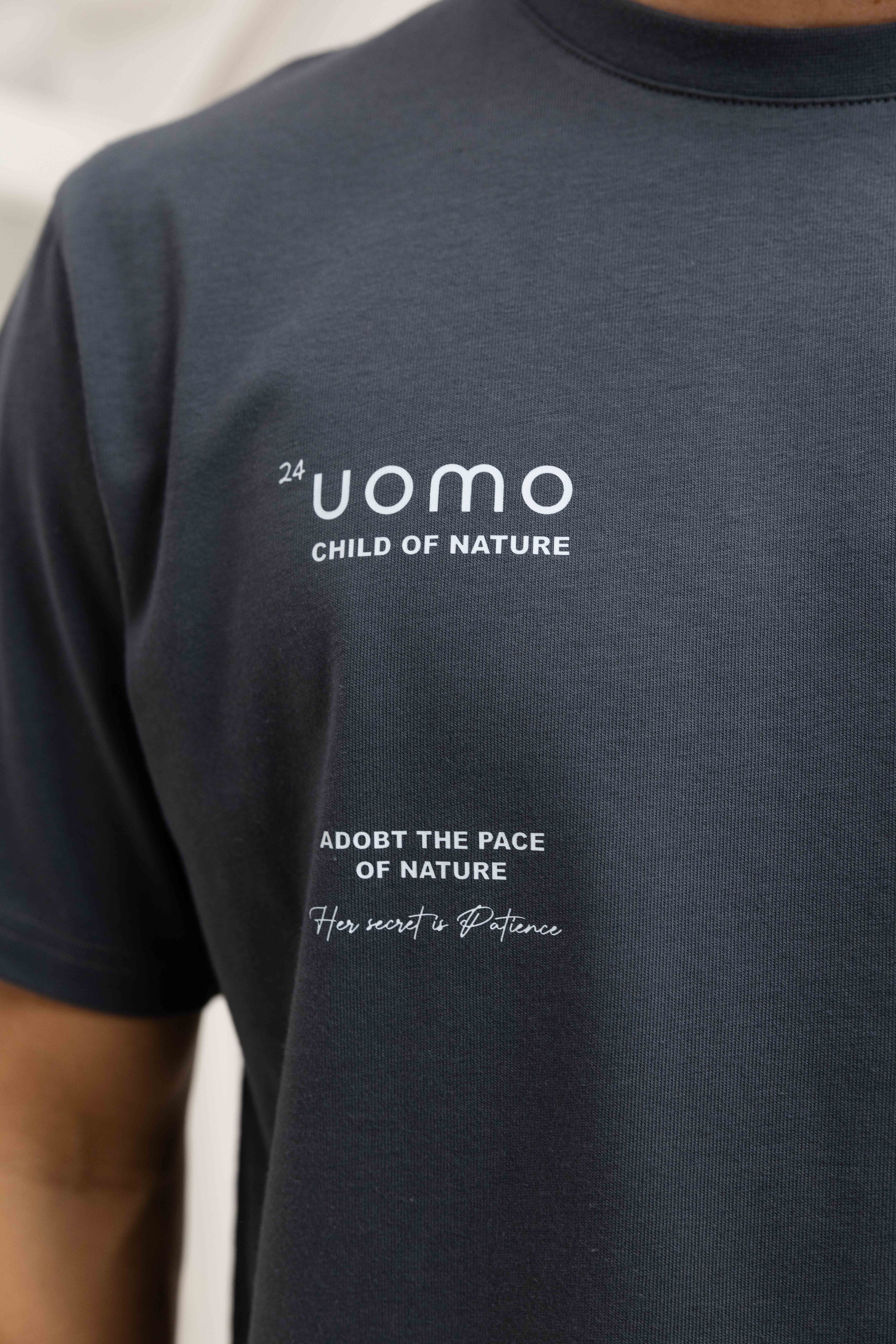 24 Uomo Child Of Nature T-shirt Heren Donkergrijs