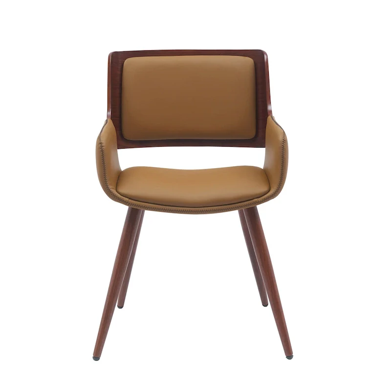 Carson Carrington Kjerringvag Faux Leather Mid-Century Dining Chair with Metal Legs