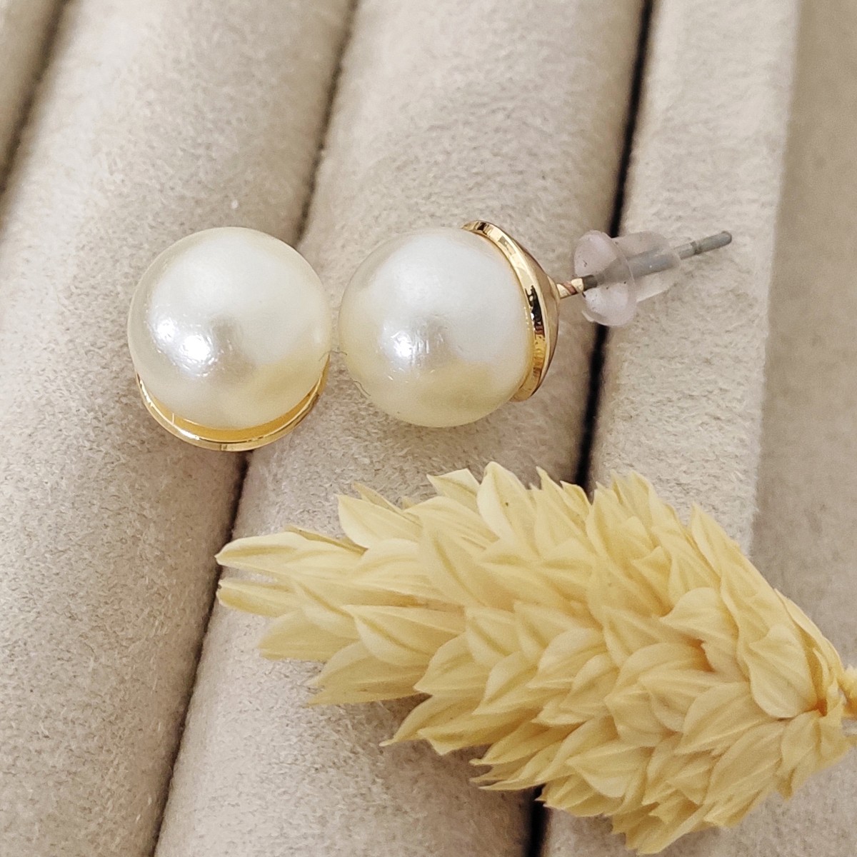 Boucles d'oreilles - Laiton plaqué or & perle