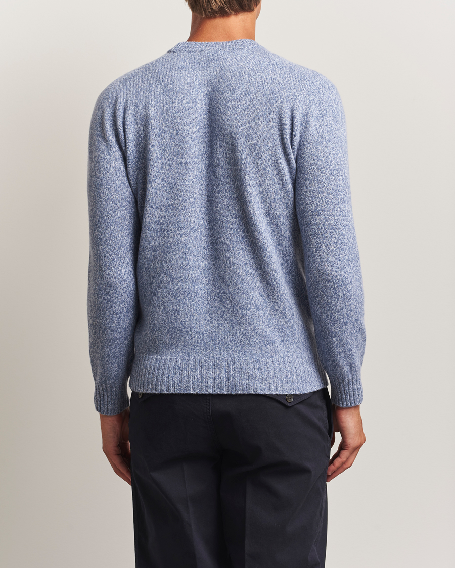 Altea Wool/Cashmere Crew Neck Sweater Light Blue Melange