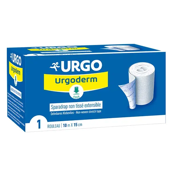 Fita adesiva elástica não tecida Urgo Medical Urgoderm, rolo de 10 m x 15 cm