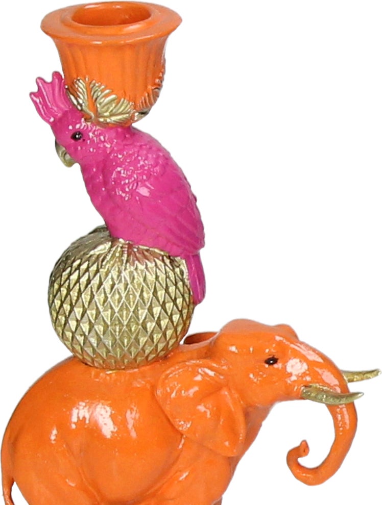 Kandelaar Colour Bomb oranje / blauw / roze 12 x 8 x 26 cm