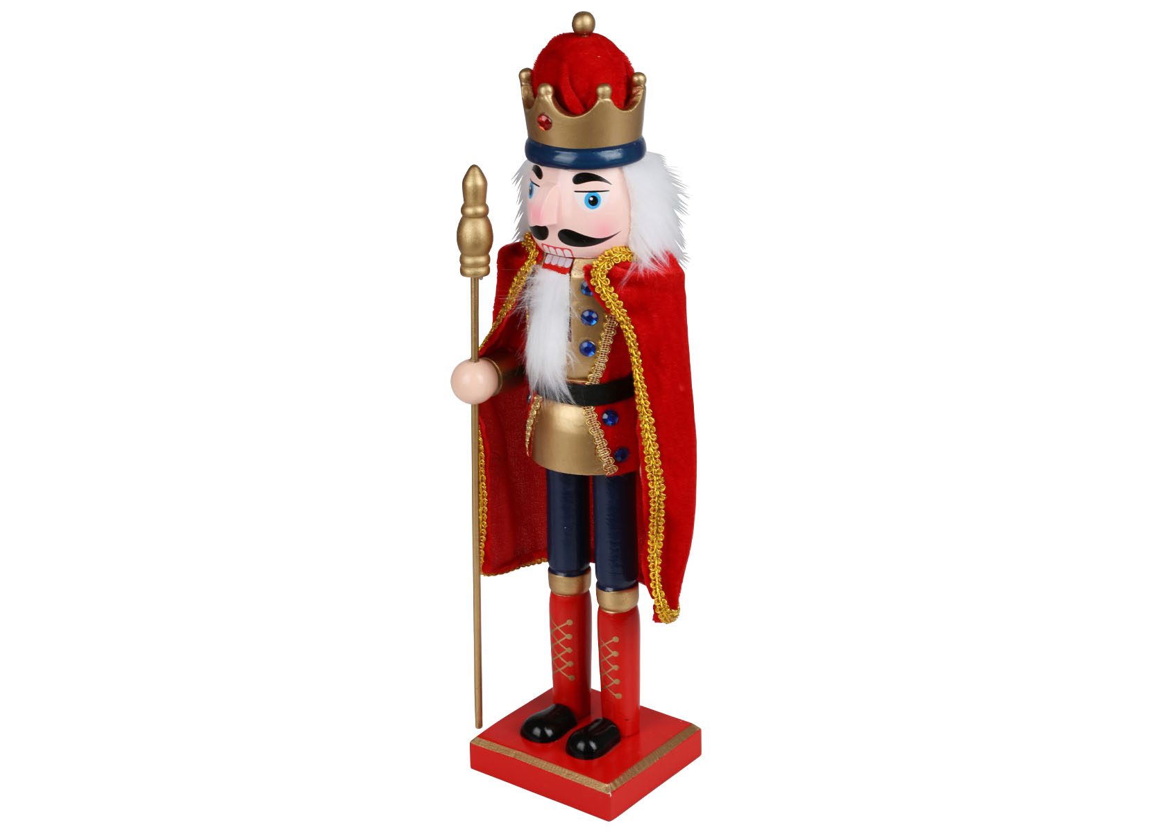 Deko-Nussknacker mit Samtumhang 38cm Zarenrot