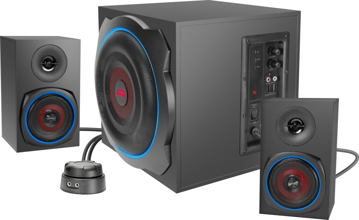 Speedlink - Gravity Carbon Rgb 2.1 Subwoofer System - 60W - Sort