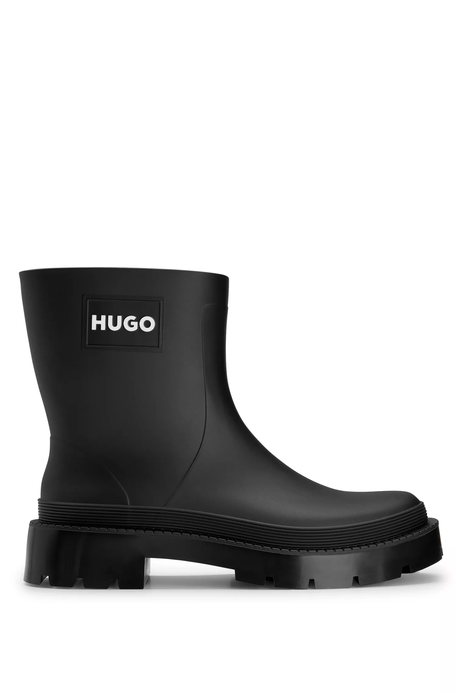 Botas de chuva curtas vermelhas HUGO com emblema do logotipo