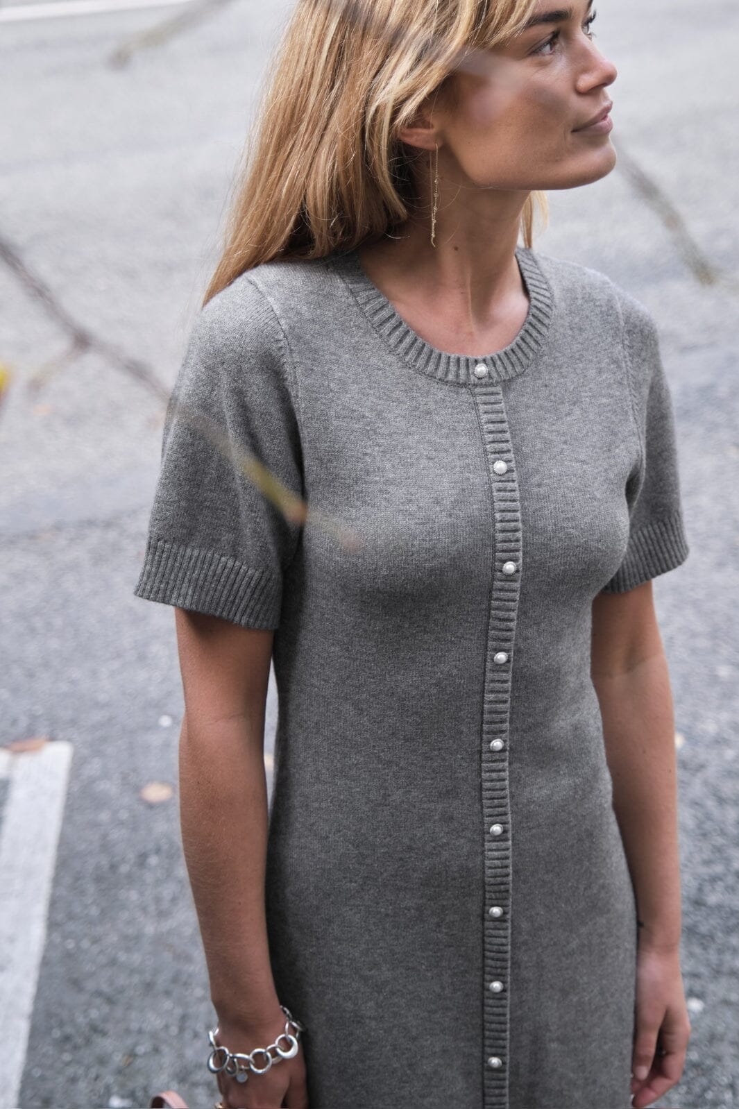 Neo Noir Elise Knit Dress dark grey melange