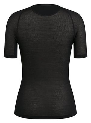 Baselayer Manches Courtes Rapha Merino Lightweight Noir Femme