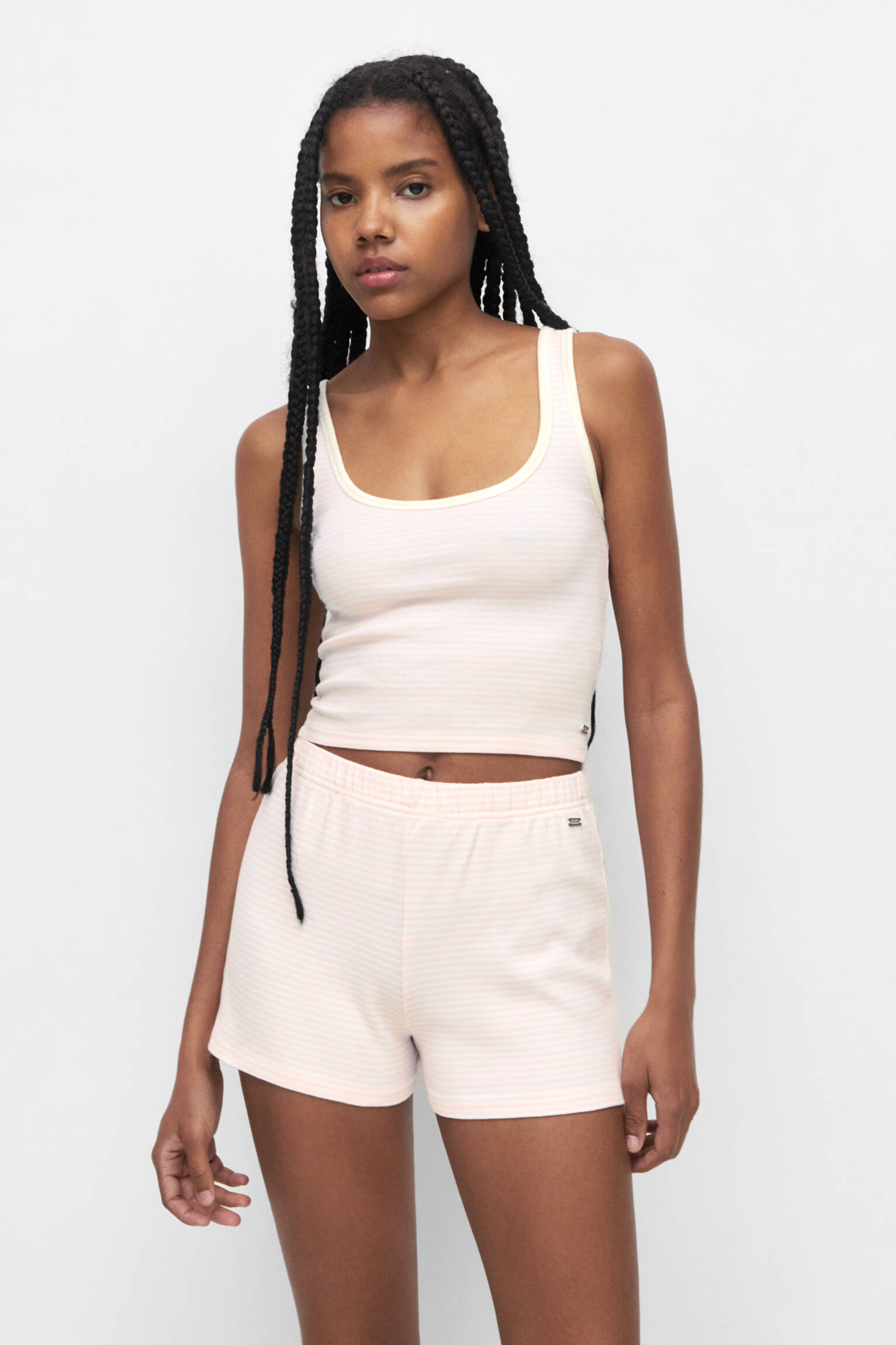 BLUSA LISTRADA - ROSA PALETA