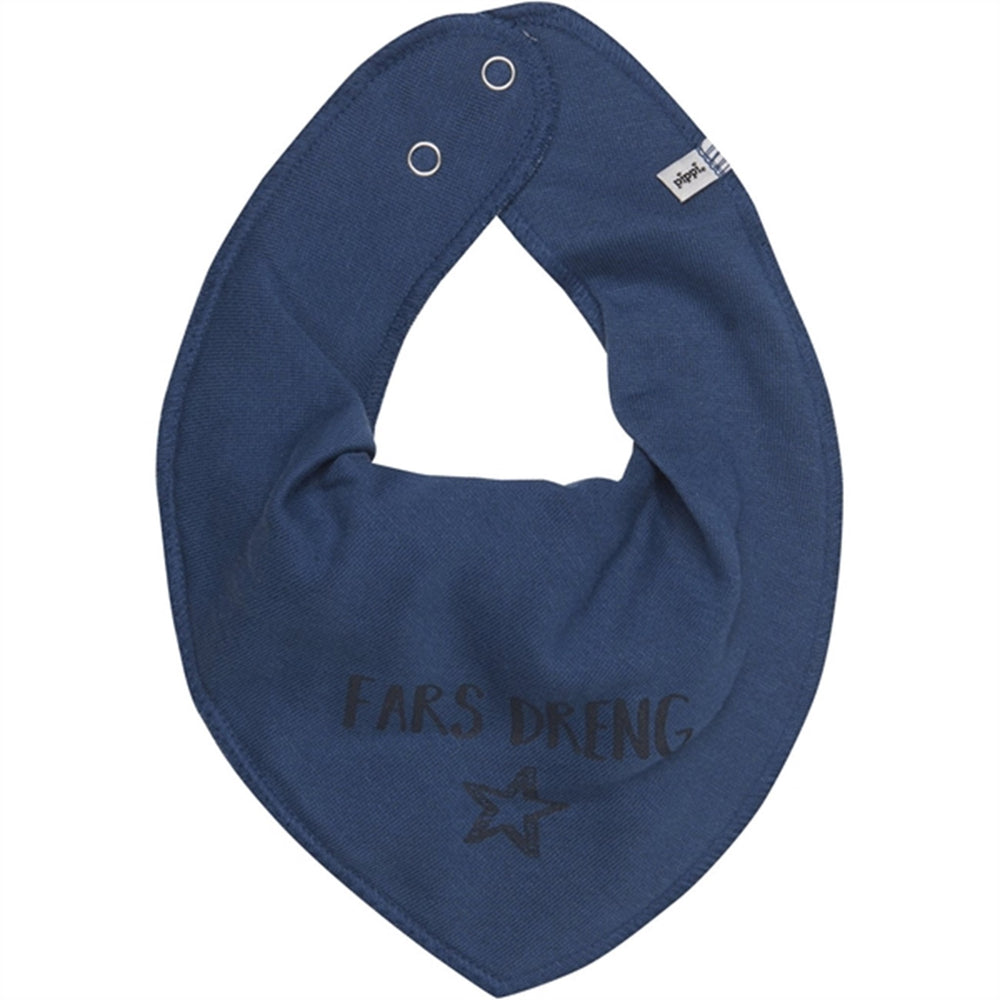 Bandana Hagesmæk m. Tekst Dark Denim