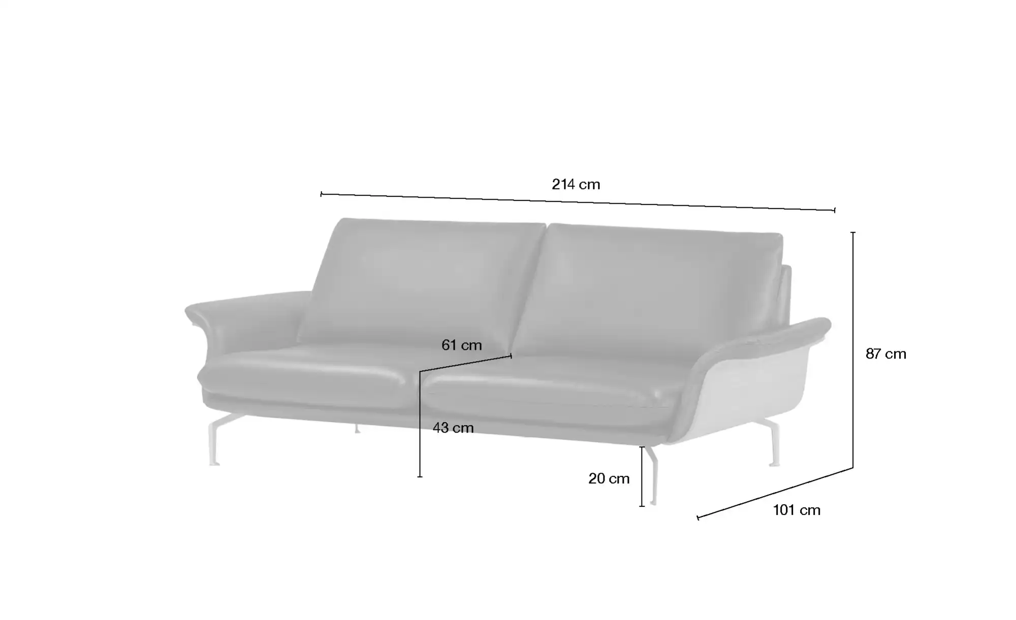 Nils Olsen Ledersofa aus Echtleder Alva