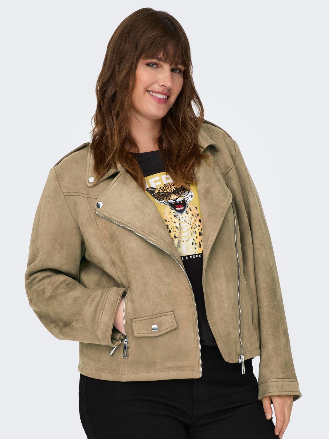 CARSCOOTIE Bikerjacke in Lederoptik Otter