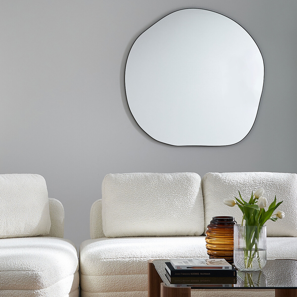LA REDOUTE INTERIEURS<br>Espelho de formato orgânico 120x120 cm, Ornica