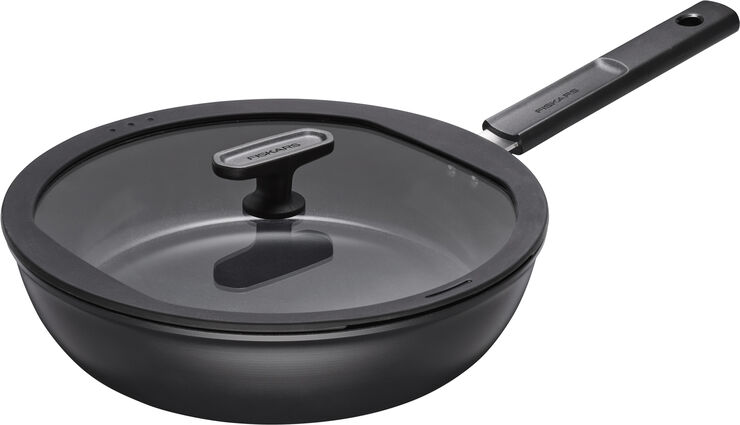 Fiskars HardFace Sautèpande 28 cm, m/låg Sort