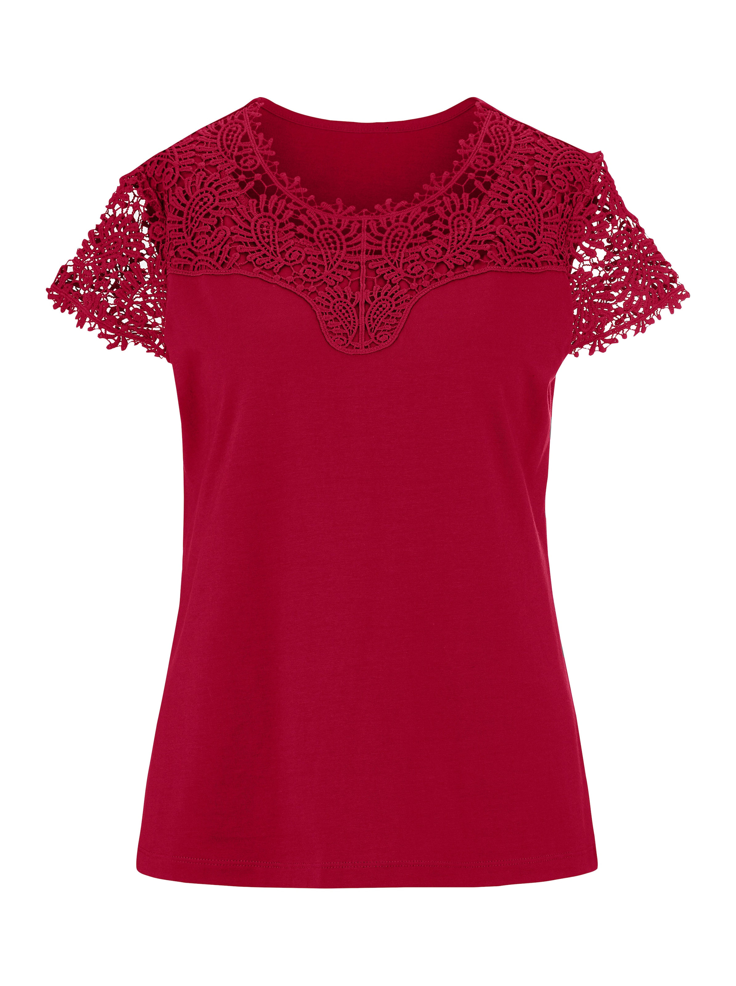 Spitzenshirt in rot