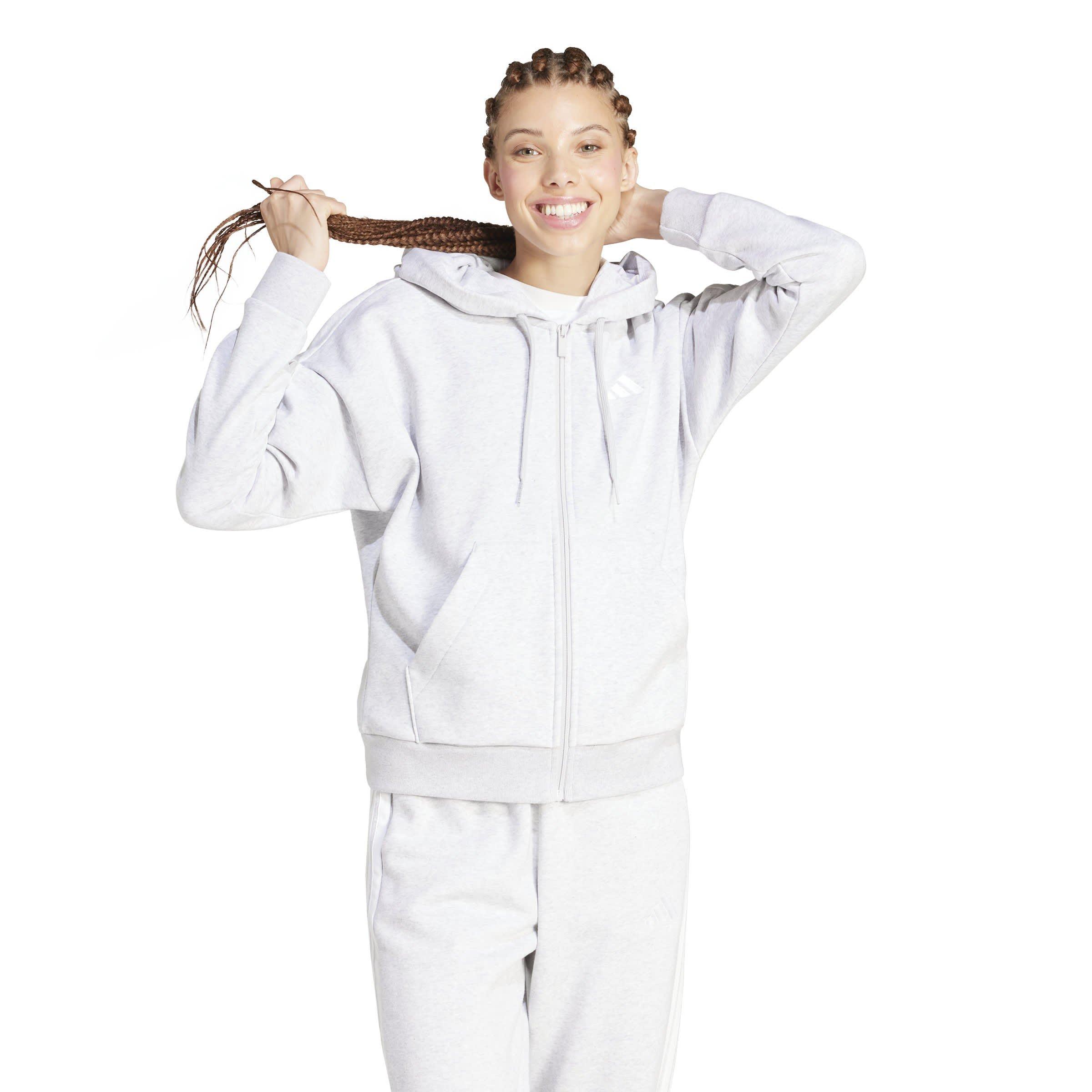 adidas Essentials 3 Stripe Zip Track Hoodie Womens