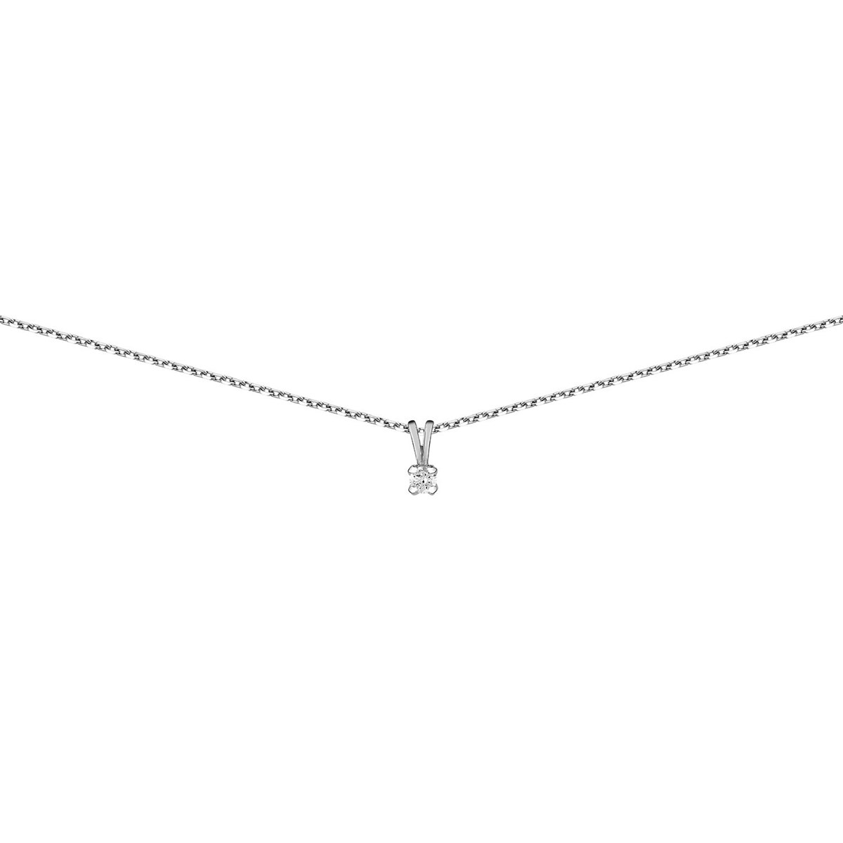 Collier solitaire diamant Brillaxis or 18 carats0.050