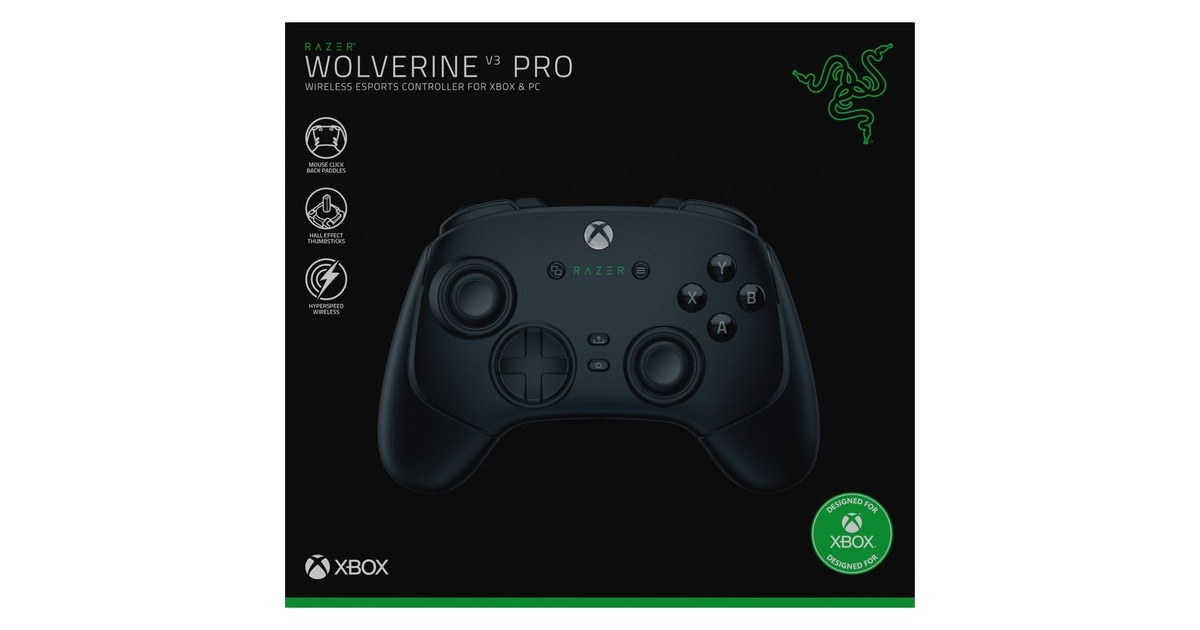 RazerWolverine V3 Pro gamepad  (Zwart, Xbox, PC)