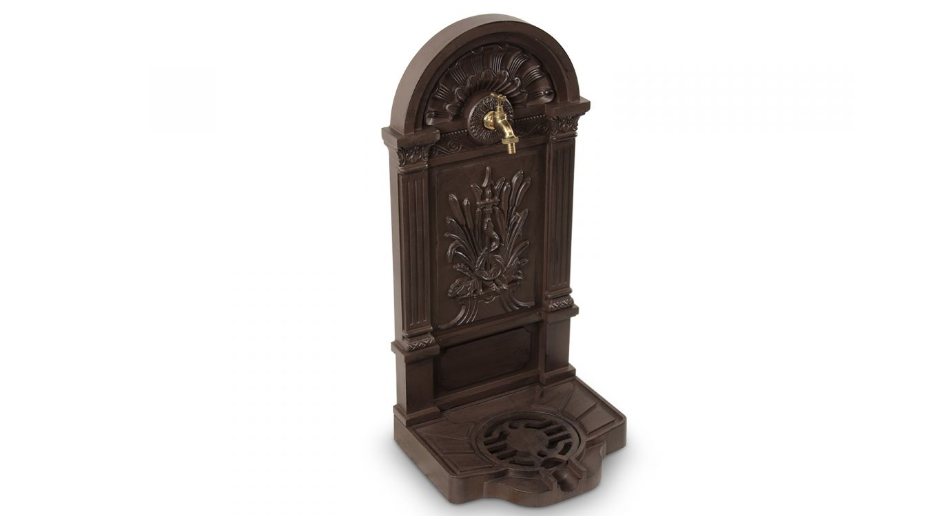 Fontaine de jardin aluminium marron 39x33x73cm