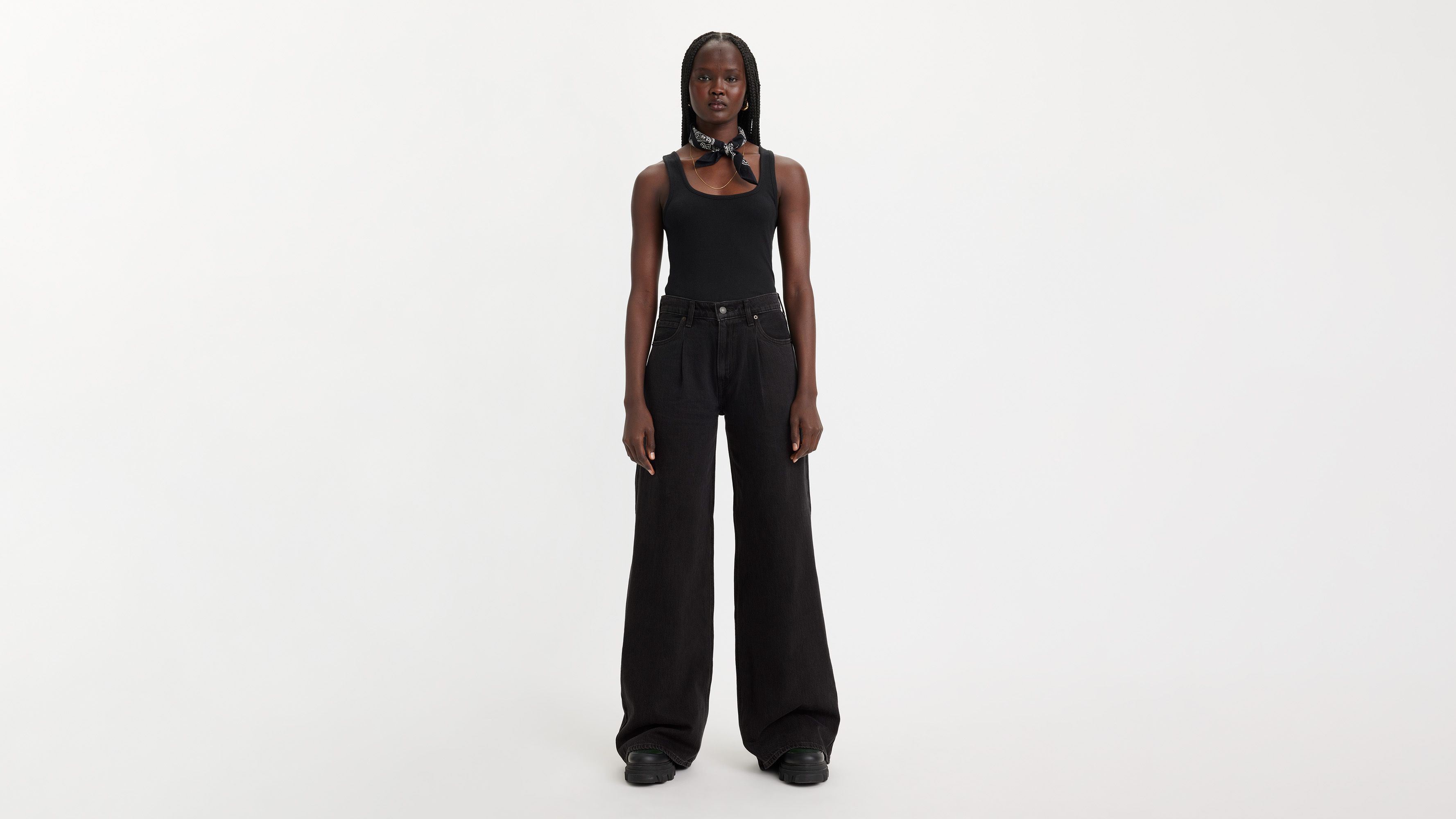 Jean Baggy Dad Wide Leg Lightweight - Capturing Moments - Noir