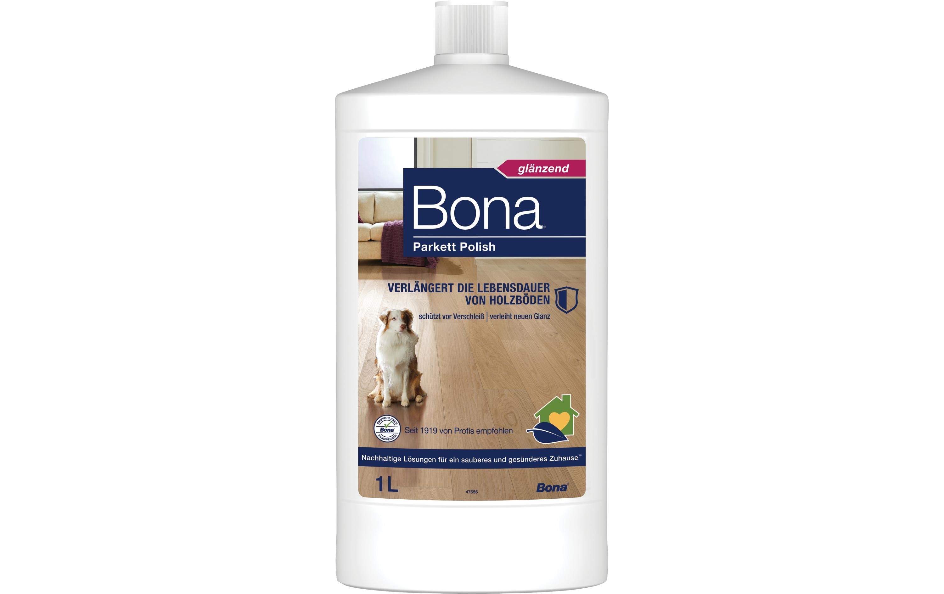 Bodenreiniger Polish Glänzend, 1 lGebrauchsfertiges Wachspflegemittel für lackierte Holzfussböden