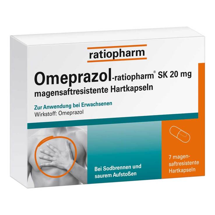 Omeprazol ratiopharm SK 20 mg magensaftresistent Hartkapseln, 7 St