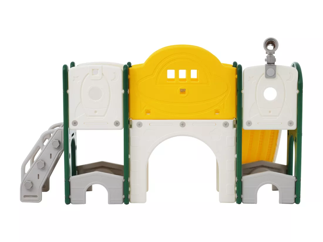 Jouet d'escalade pour enfants 10 en 1 avec toboggan, autoportant, escalade, jeu de forage, gris