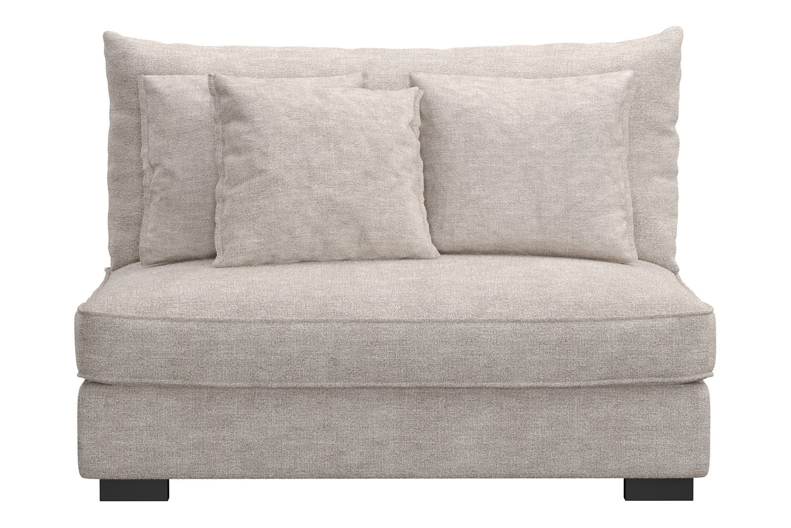 Rossi Lux 2-seter uten arm Tekstil Beatto 1027 Lys Grå med sorte ben. Lux Komfort.