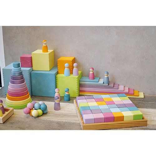 Grimm's bouwplaten - pastel (11st)