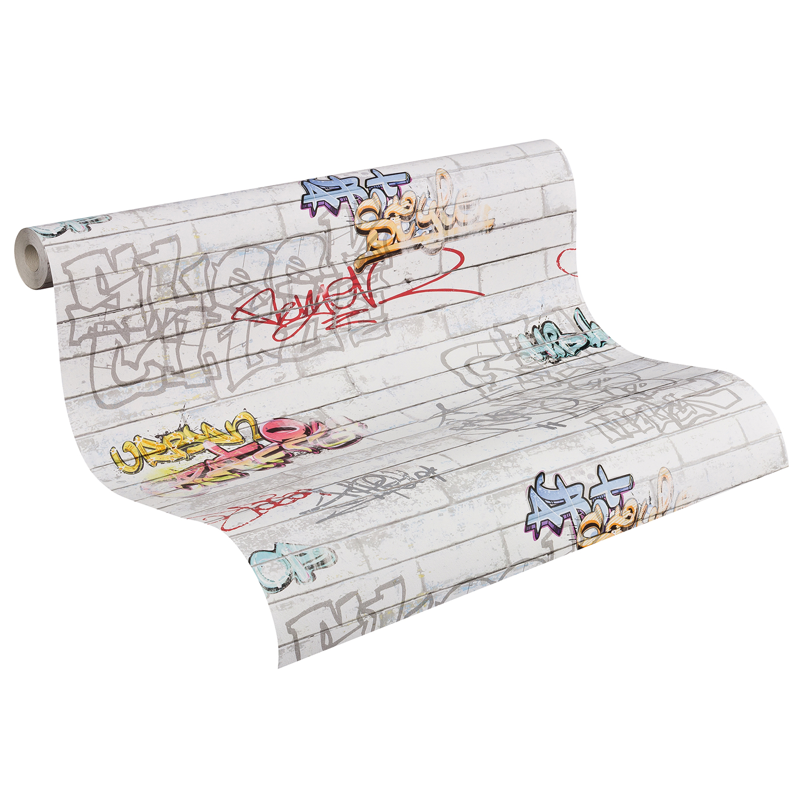 Papiertapete GRAFFITI - bunt - 10 Meter