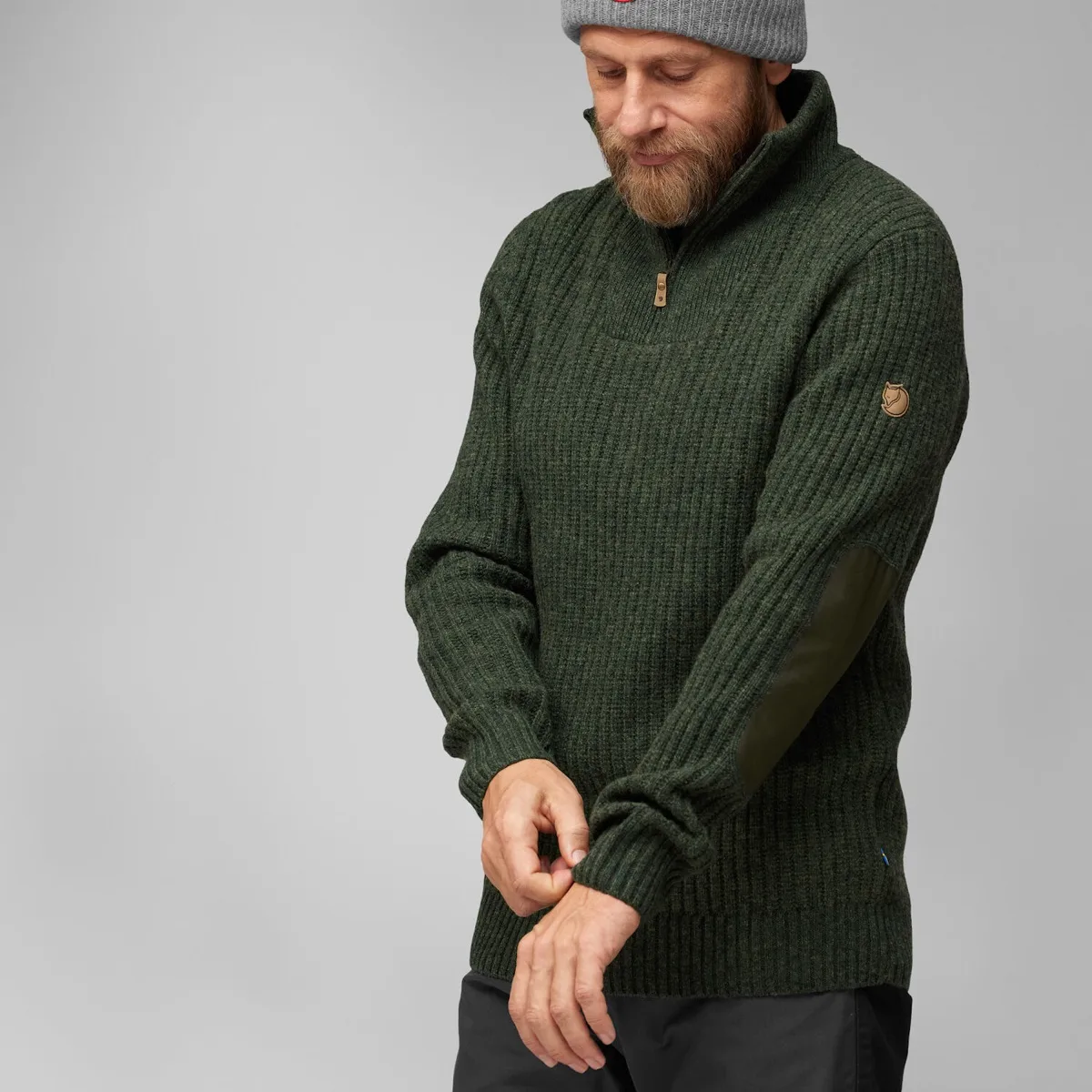Fjällräven Övik Half Zip Knit M Dark Grey