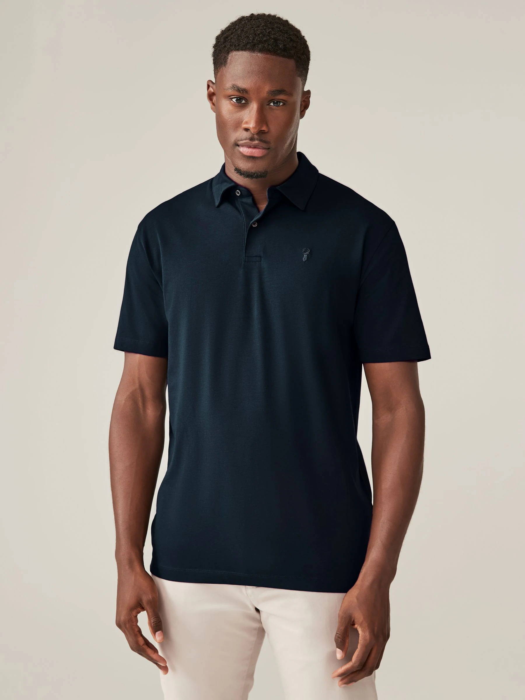 Blauw - Normale Pasvorm - Set van 5 jersey poloshirts met korte mouwen