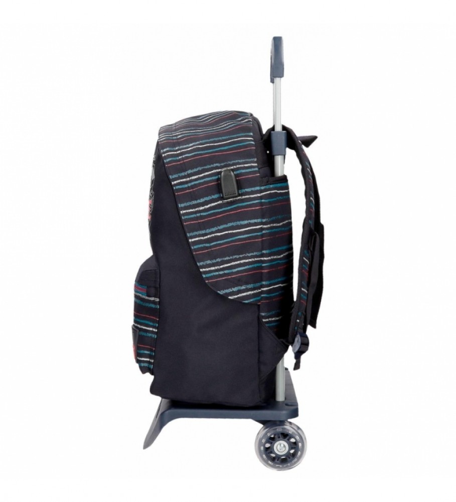 Mochila para laptop Enso Wall Ride com rodinhas, preta