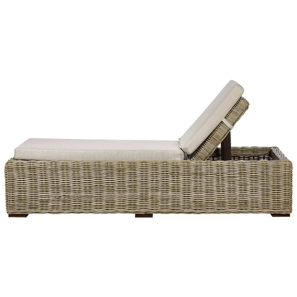 PALESE - Ligstoel - Taupe - Rotan
