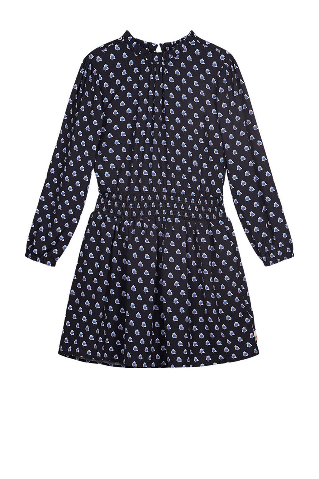 Moodstreet jurk Dewi met all over print en ruches zwart