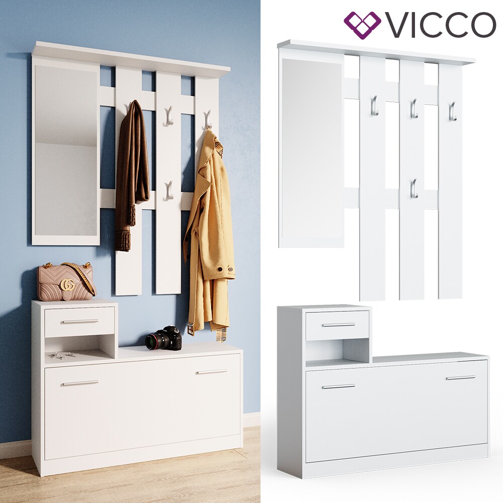 Vicco Flurgarderobe Set Billy weiß Garderobe Dielengarderobe Kompaktgarderobe