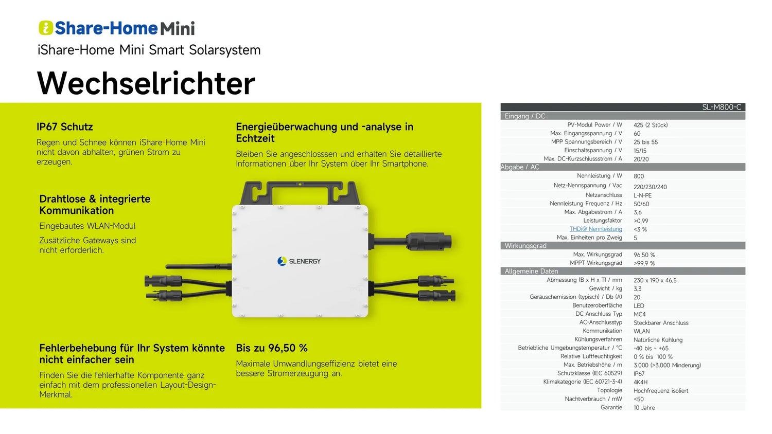 Slenergy 800 Watt balkonstroominstallatie inclusief standaard/beugel/verlengkabel/micro-omvormer met wifi