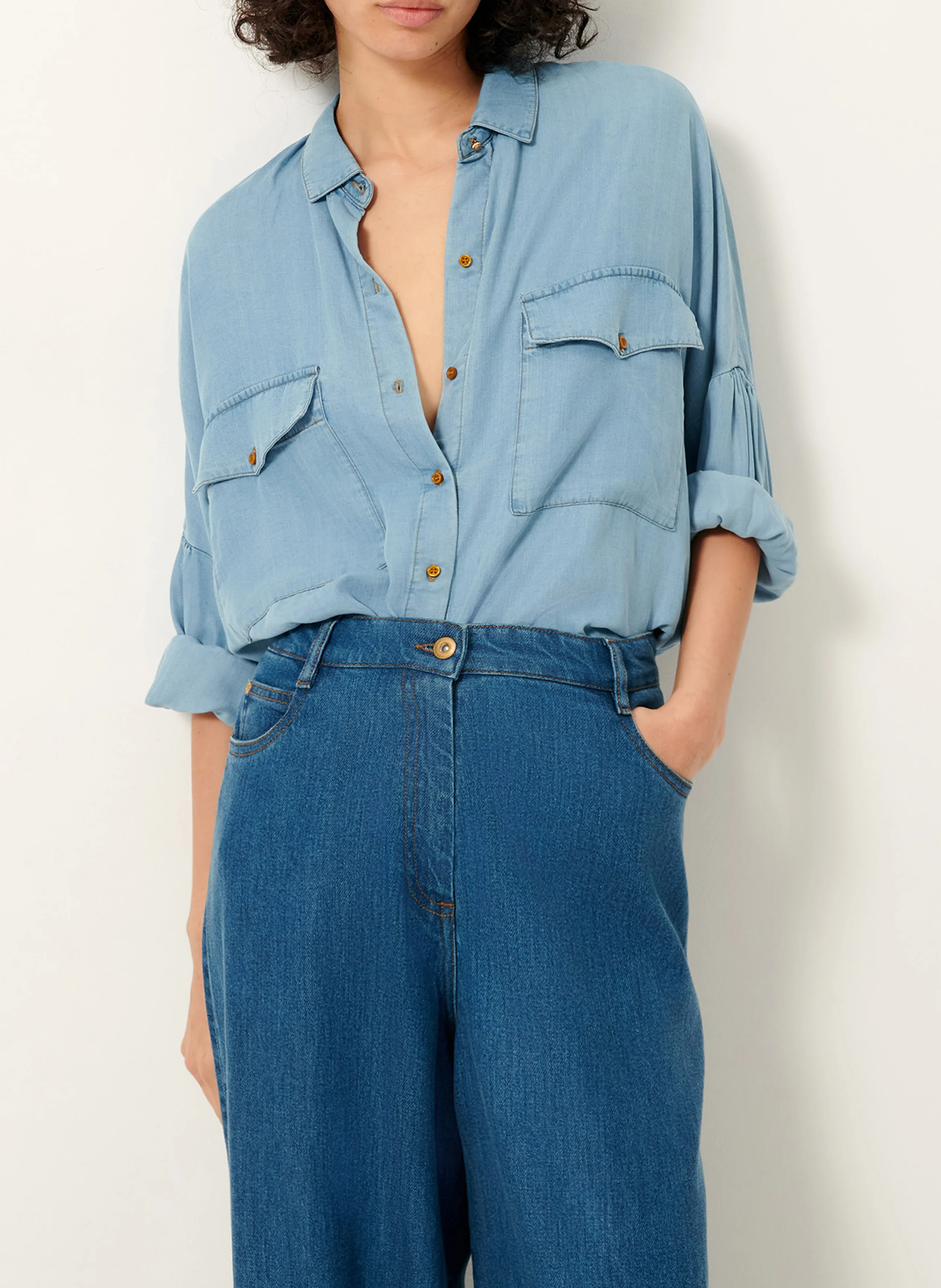 BOTANIA - Chemise col classique en lyocell | Bleu