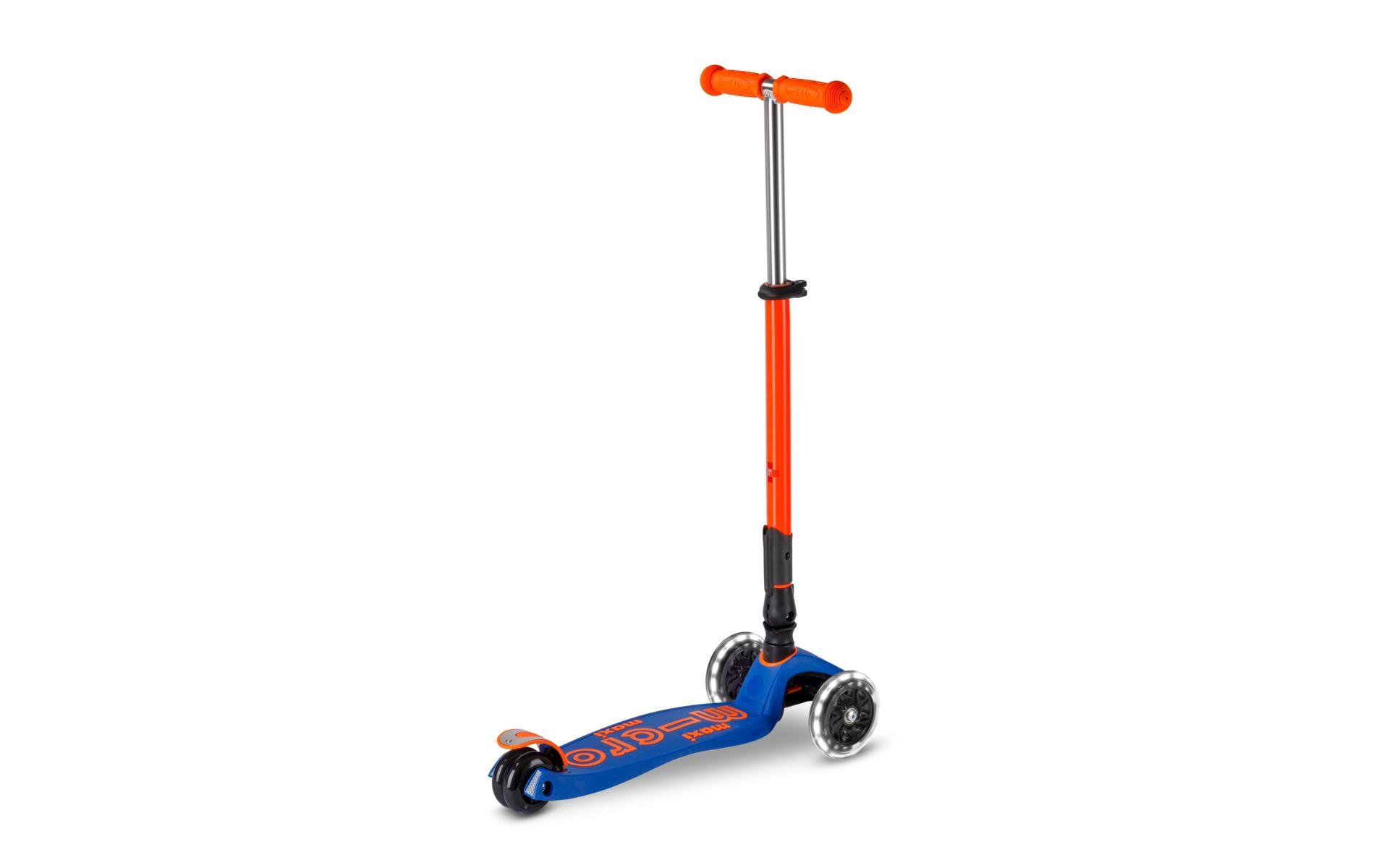 Scooter Maxi Micro Deluxe Foldable Neon LED Blaze Orange<br>Klappbarer Scooter