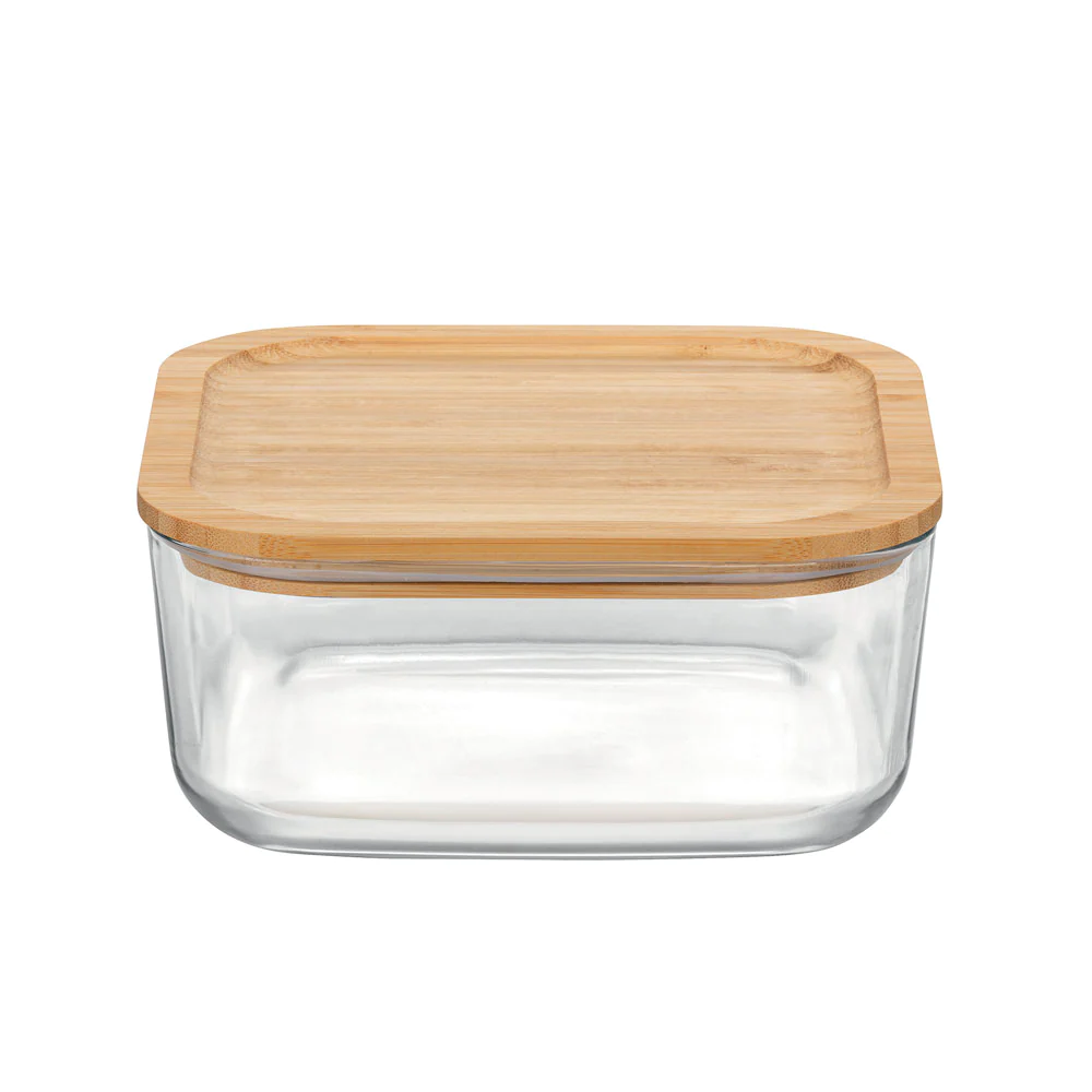 Boîte avec couvercle Frigoverre 19x19 cm en bambou Bormioli Rocco