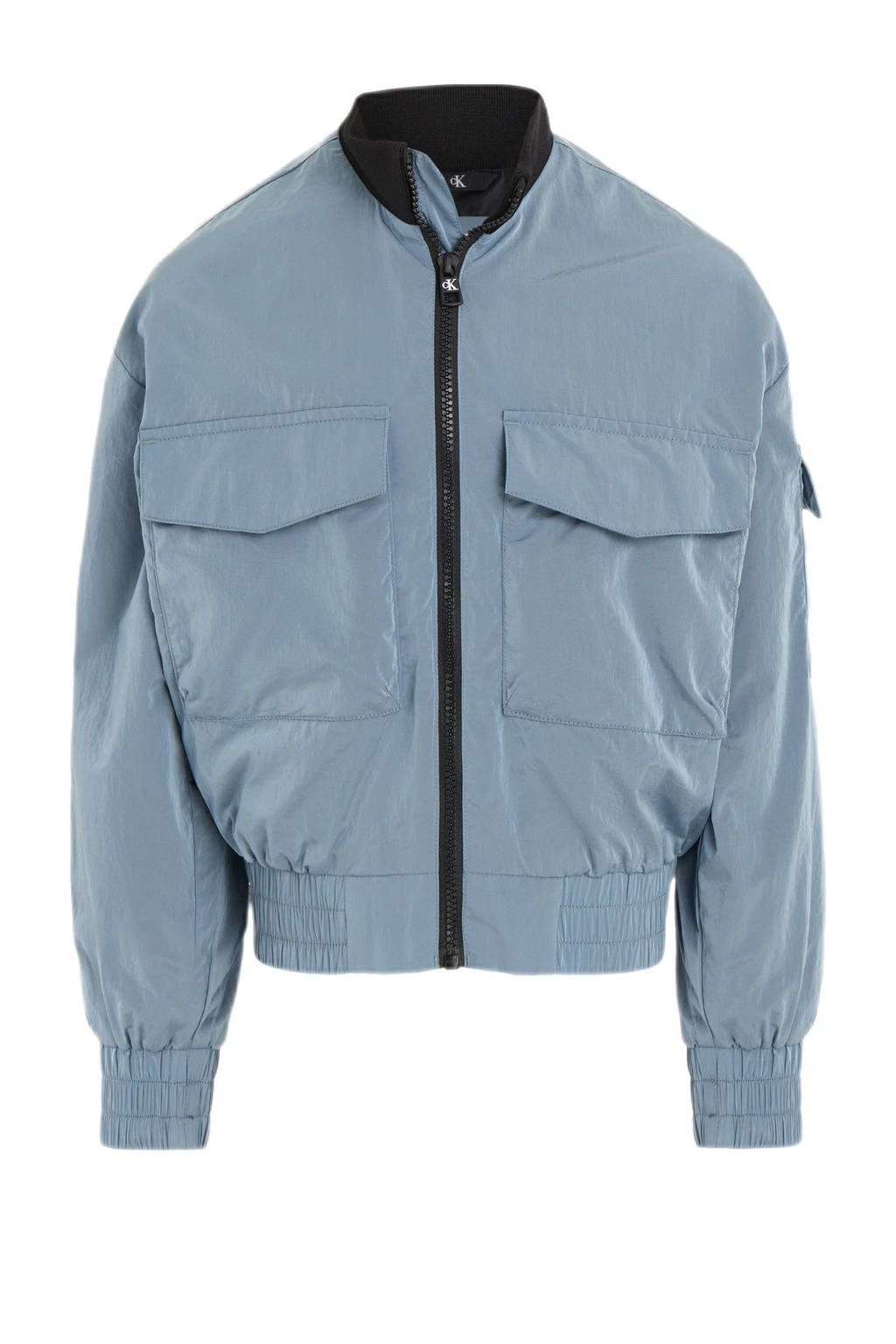 Calvin Klein bomberjack zomer met logo vergrijsd blauw