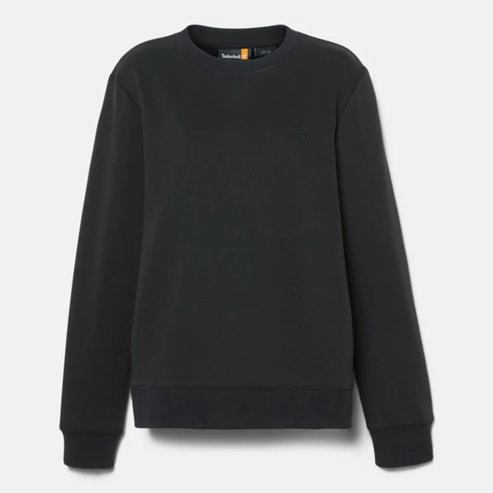 Sweat à col rond et envers brossé pour femme en noir
