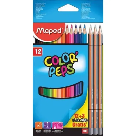 Maped Buntstifte COLOR’PEPS 12 Stück+3 Bleistifte