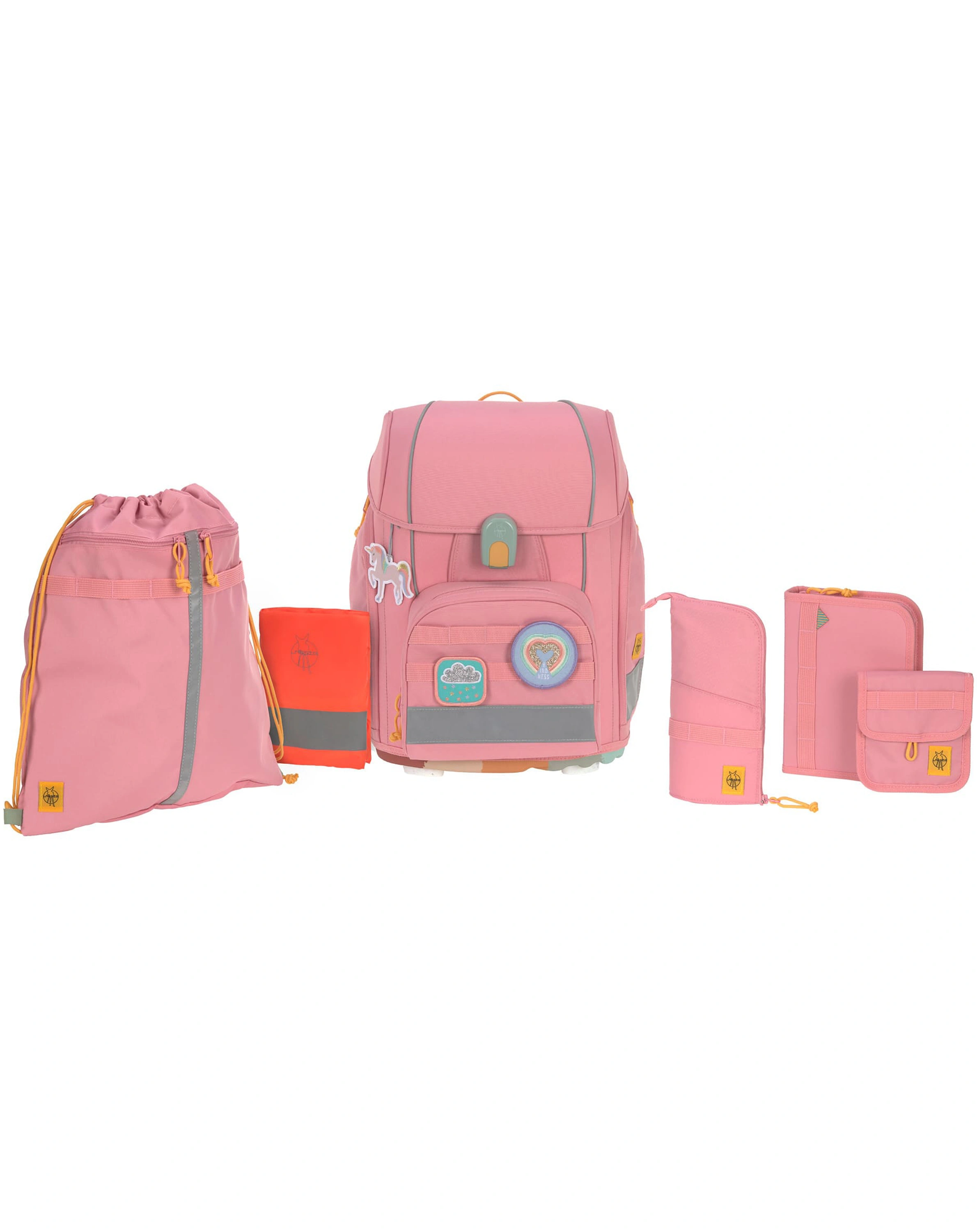 Schulranzen-Set UNIQUE (30x25x41) 9-teilig in pink