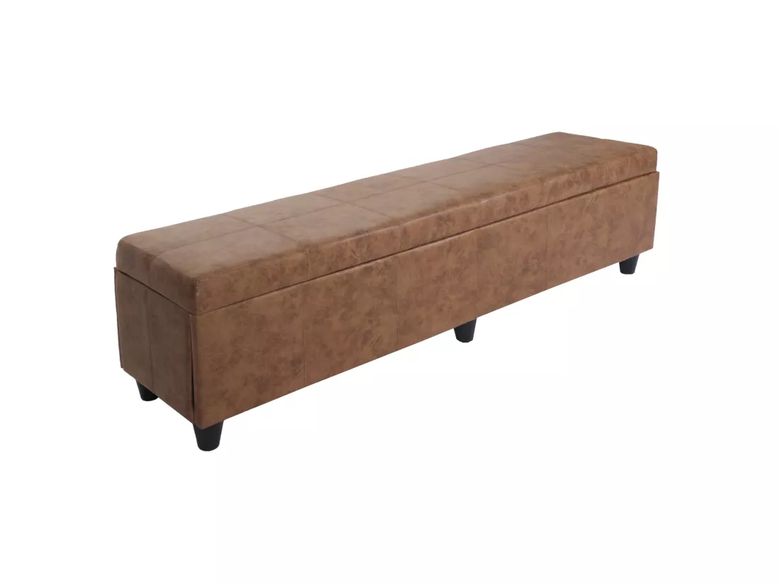 Coffre de rangement Kriens XXL, aspect daim