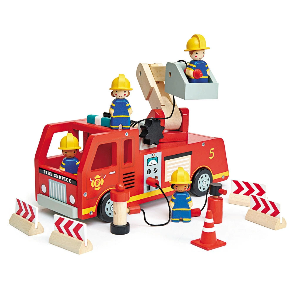 Holz-Auto FIRE SERVICE mit Zubehör