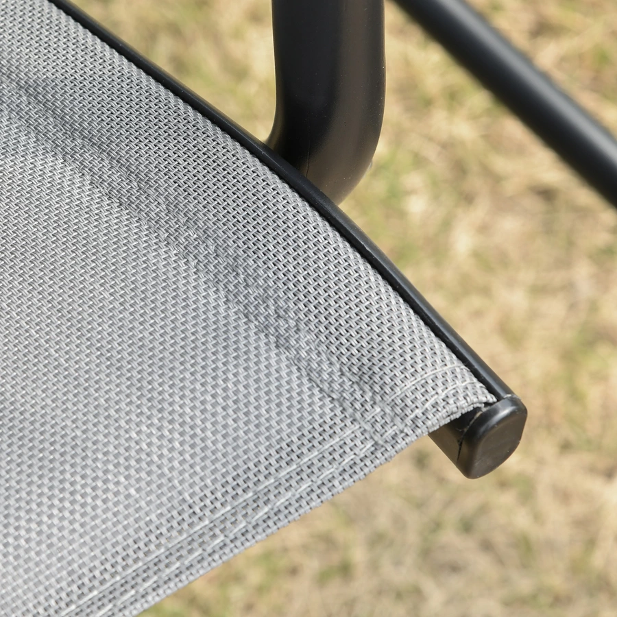 Outsunny 3-Sitzer Hollywoodschaukel mit verstellbarem Dach Grau