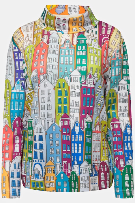 Sweatshirt, Häuser-Print